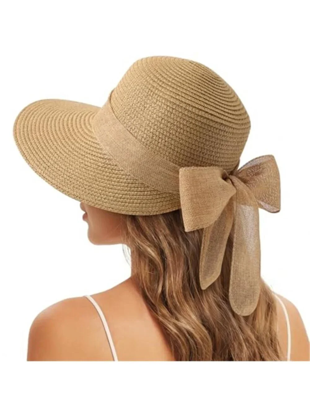 Sun Hats for Women Straw Beach Hat UV Sun Protection Foldable Bowknot Sun